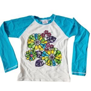 Hanna Andersson Girls Rashguard Swim Shirt 140 (10) Sun Guard Shirt For Outdoors